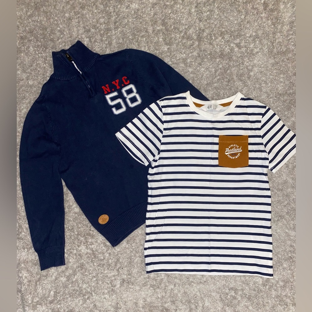 Boys H&M Sweater and Tee Lot- 6-8Y